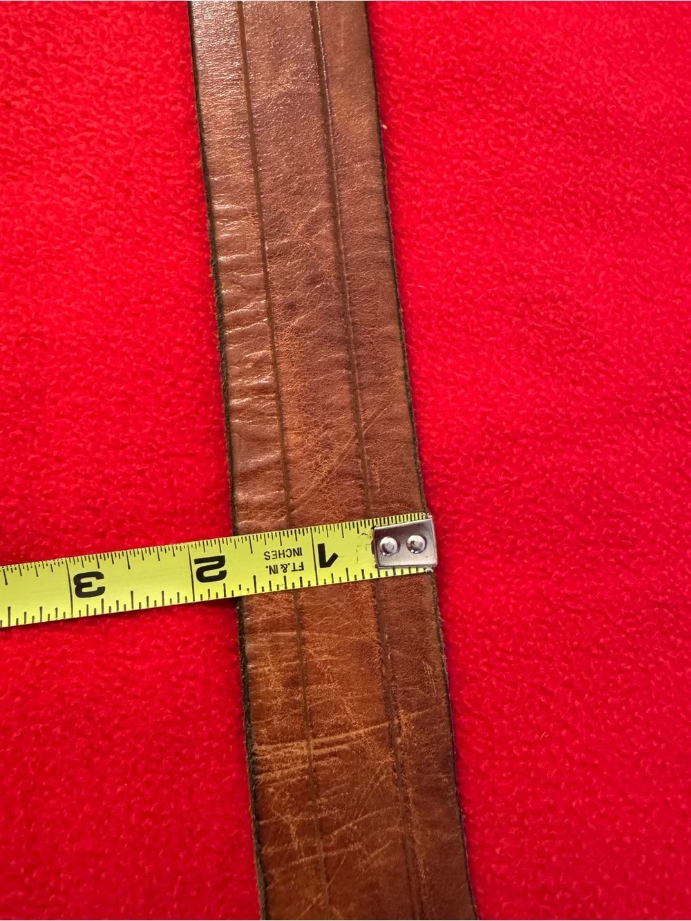 Vintage 75 Tech Ether Guild solid brass Scarab beetle Brown Leather belt